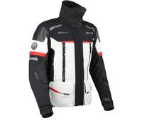 DANE Bornholm Pro Chaqueta textil de moto impermeable, negro-gris-rojo, tamaño XL para Hombres