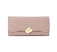 DANETI Monedero para mujer, billetera clásica de Litchi de tres pliegues, bolsos largos de mujer, Brown