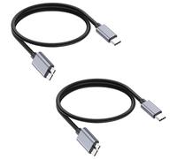 Danfetsoy Cable micro B a USB C de 10 Gbps, 1.6 pies, micro B macho a tipo C macho, controlador de DJ, cámara, carcasa de disco duro, impresora, escáner, tablet, etc. (paquete de 2, 0,5 m)