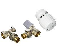 Danfoss 013G5217 - Pack de cabeza termostática (tecnología de gas para la renovación RA2990 + cuerpo RA-FN 1/2" escuadra + codo RLV-S 15, color blanco