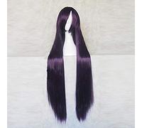 Dangan Ronpa 2 Danganronpa Mikan Tsumiki 100cm Largo Púrpura oscuro Cosplay Peluca Pelucas de pelo sintético resistente al calor + Gorra de peluca gratis