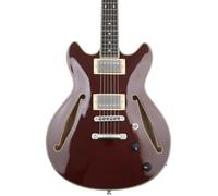 D'Angelico Excel Mini DC Tour Solid Wine Semi-Acoustic Guitar with Gig Bag