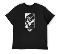 Danger Dan Piano Man Camiseta unisex impresa Tee Graphic Top Men Black Shirt, Negro , L