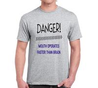 Danger Mouth Operates Faster Than Brain Funny T Tshirts Camisetas y Tops - Adult Humor Gift tee TTshirts Camisetas y Tops Sport(Small)