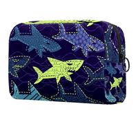 Danger Shark on The Deepsea - Neceser de viaje para mujer, bolsa organizadora de maquillaje grande con cremallera, multicolor, 18.5x7.5x13cm/7.3x3x5.1in, Neceser