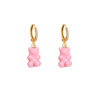 Dangle for Women Girls Bling Color Bear Hoop Drop Jewelry Pendientes de Gama Alta