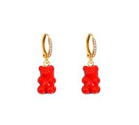 Dangle for Women Girls Bling Color Bear Hoop Drop Jewelry Pendientes de Gama Alta