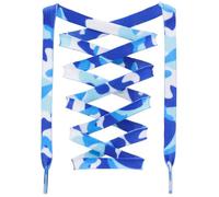 DANHUA Cordones planos coloridos: 2 pares de cordones estampados arcoíris para zapatillas deportivas, 15 camuflaje azul, 47Inch (120CM)