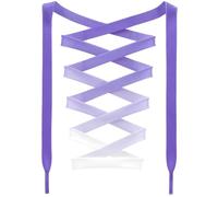 DANHUA Cordones planos coloridos: 2 pares de cordones estampados arcoíris para zapatillas deportivas, 01 morado degradado, 55Inch (140CM)