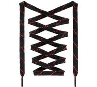 DANHUA Cordones planos y gruesos para zapatillas: 2 pares de cordones deportivos de punta de sarga, 15 negro y rojo, 39.37"Inch (100CM)