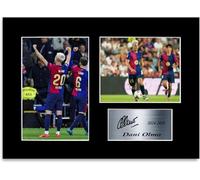 Dani Olmo Football Player 2024-2025 - Soporte de fotografía con autógrafo firmado A4, regalo para aficionados del Barcelona