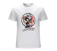 Dani Pedrosa Samurai - Camiseta estampada para niños, camiseta de algodón, camiseta de moda para hombre, camiseta Harajuku Streetwear, camiseta blanca, blanco, L