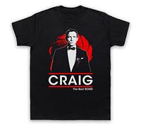 Daniel Craig The Best Bond British Spy Secret Agent 00 Double O - Camiseta para hombre, Negro, XL