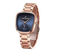Daniel Hechter Madeleine Collection - Reloj de lujo para mujer, esfera ovalada brillante con sub segundo y correa de acero inoxidable, oro rosa, lujo moderno