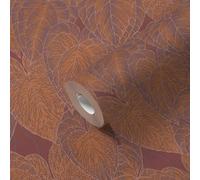 Livingwalls Papel pintado de diseño Daniel Hechter - Papel pintado no tejido con diseño floral - 10,05 m x 0,53 m - Rojo, naranja, morado, dorado, metalizado - Fabricado en Alemania - 781284