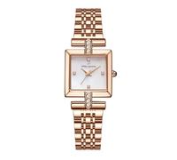 Daniel Hechter Paris Cambon Collection - Reloj de lujo para mujer con esfera cuadrada, detalles de cristal y correa de acero inoxidable, Oro rosa