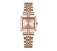 Daniel Hechter Paris Cambon Collection - Reloj de lujo para mujer con esfera cuadrada, detalles de cristal y correa de acero inoxidable, blanco, Lujo minimalista