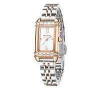 Daniel Hechter Paris Louvre Collection DHW2006 - Reloj cuadrado para mujer con índices romanos y correa de acero inoxidable, blanco, Clásico