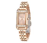 Daniel Hechter Paris Louvre Collection DHW2006 - Reloj cuadrado para mujer con índices romanos y correa de acero inoxidable, Oro rosa, Reloj analógico