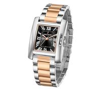 Daniel Hechter Paris Opera Collection DHW2004 - Reloj de esfera cuadrada para mujer con índices romanos y correa de acero inoxidable, dorado, Modern Sport