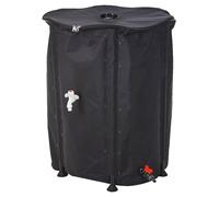 DANIEL JAMES Housewares Depósito de Agua Plegable, Barril colector de Agua de Lluvia grande de 500 L con Grifo, Tapa y Conector de Manguera para jardín y Exteriores, Negro, 500 litros