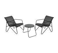 DANIEL JAMES - Juego de muebles de jardín de 3 piezas para patio, balcón y invernadero, juego de conversación para interiores y exteriores con 2 sillas y mesa, color negro