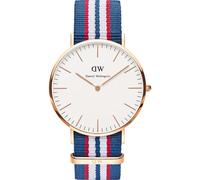 Daniel Wellington Classic Canterbury Blanco Azul Tela Reloj Correa Hombre 0113DW