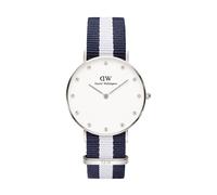 Daniel Wellington Classic Glasgow Blanco Azul Tela Correa 36mm Mujer Reloj 0963