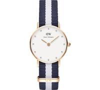 Daniel Wellington Classic Rosa de Glasgow Blanco Azul Tela Tira 26mm Reloj Mujer