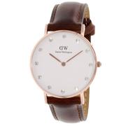 Daniel Wellington Classic st Mawes Fino Rosa Oro Tono Marrón Reloj Mujer Correa
