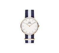 Daniel Wellington Classic Glasgow, Reloj Azul-Blanco/Oro Rosado, 40mm, NATO, para Hombre