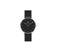 Daniel Wellington Petite Ashfield, Reloj Negro/Plateado, 36mm, Metálico, para Mujer y Hombre