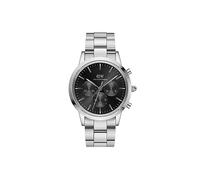 Daniel Wellington Iconic Relojes 42mm refinado acero inoxidable pulido 316L plata, Negro , 42