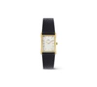 Daniel Wellington Legato - Reloj de hombre de acero inoxidable con correa de piel, color negro, 35 x 24 mm, color negro y blanco