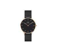 Daniel Wellington Petite Ashfield, Reloj Negro/Oro Rosado, 36mm, Metálico, para Mujer y Hombre