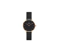 Daniel Wellington Petite Ashfield, Reloj para Mujer, Negro/Oro Rosa, Malla