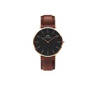Daniel Wellington Reloj clásico St Mawes, color marrón/oro rosa, 40 mm, piel, para hombre