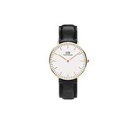 Daniel Wellington - Reloj para mujer, correa de cuero, color negro