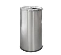 Danieli Ho.Re.Ca. - Cubo de Basura en Acero de exteriores con cenicero CES012/SI | Papelera vertical con cubo basura 52 Litros | Contenedor de basura con tapa extraíble para vaciar rápido | Ø 38 Cm