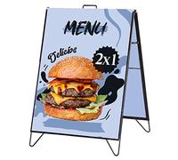 Danieli Store - Caballete Publicitario de Doble Cara 60x90 cm de Exterior con Manija - Expositor Anuncios para Panel Publicitario - Caballete Publicidad Exterior de Pie