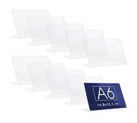 Danieli Store - Expositor Metacrilato Transparente A6 Horizontal - Expositor Acrilico Porta Menú, Porta Precios, Porta Fotos Para Mesa - Soporte de Acrílico Transparente Para Avisos (10 unidades)