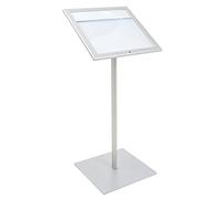 Danieli Store - Expositores de Pie 2xA4 para Exterior. Soporte Para Menu de Aluminio con Llave. Atril para Tiendas y Restaurantes. Porta Menu Exterior con y sin Luz LED Con Panel Personalizable