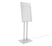 Danieli Store - Expositores de Pie 4xA4 para Exterior. Soporte Para Menu de Aluminio con Llave. Atril para Tiendas y Restaurantes. Porta Menu Exterior con y sin Luz LED Con Panel Personalizable