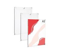 Danieli Store - Kit de 3 Soporte Policarbonato A5 Resistente para Pared. Expositor de Pared Transparentes con Adhesivo para Superficies Duras. Porta Carteles con Apertura de 180°. Antirrayas