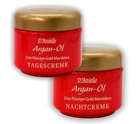 D'Aniello Set de 2 x 125 ml de crema facial con aceite de argán original, día y noche - Tratamiento de día y noche - Crema de cuidado facial