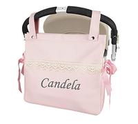 Danielstore Bolso Talega Carrito bebe Personalizada Lactancia Polipiel Con Nombre Bordado - Color rosa
