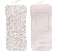 Danielstore Colchoneta Silla Paseo Universal | 80x39cm, 100% algodón | Reversible, transpirable, adaptable, fácil de colocar | Comodidad y protección para bebé (Flores rosa)