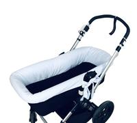 Danielstore -Funda Capazo Acolchada Azul + Sábana Bajera Blanca