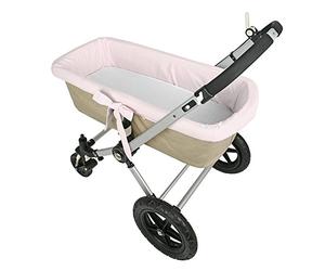 Danielstore Funda Capazo Rosa + Sabana Bajera Blanca para colchon capazo