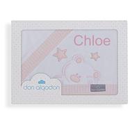 Danielstore Sabanas Cuna 60x120 Algodon 100% - (Bajera+encimera+Funda Almohada) Fabricadas en España (Don Algodón Rosa Personalizada)